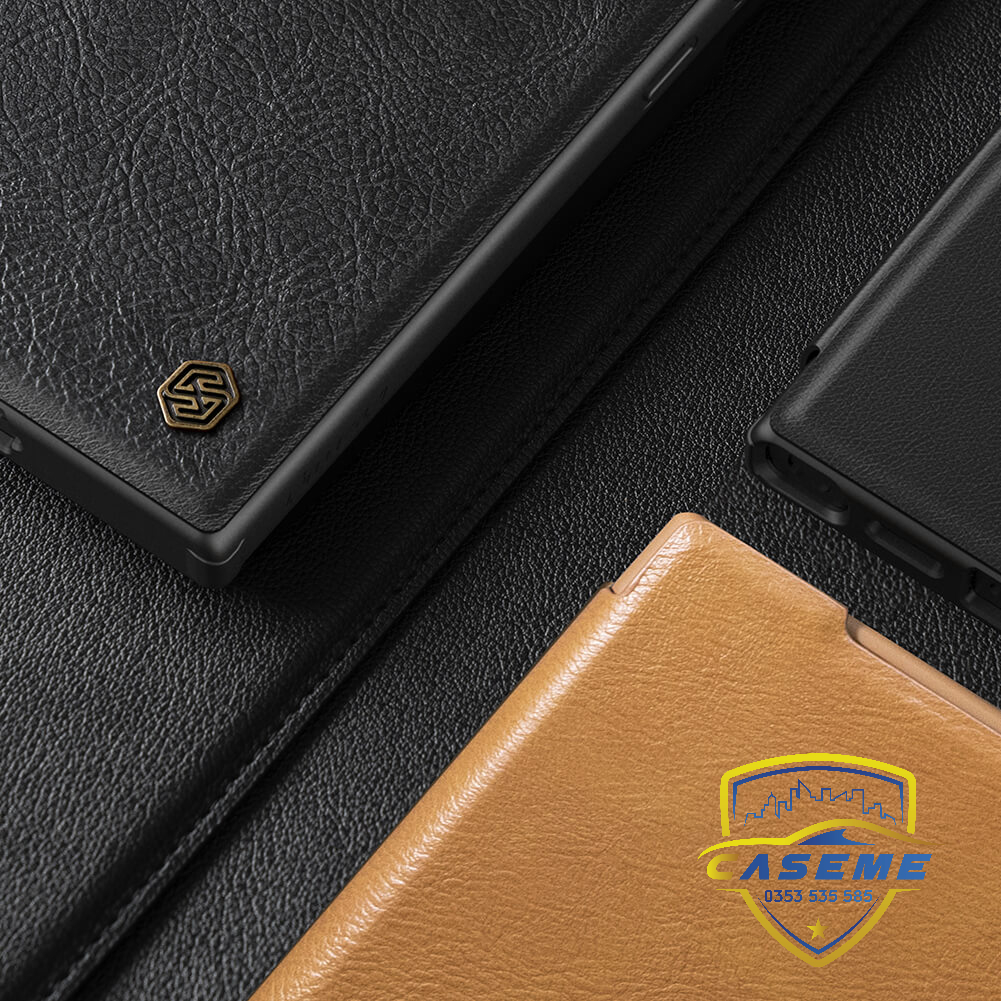 Bao da cho Samsung S24 Ultra, Samsung S24 Plus, Samsung S24 hiệu Qin Prop Leather có túi thẻ cài, có chân dựng, bảo vệ camera, chống sốc cao cấp - Hàng chính hãng.