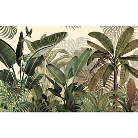 (HCM) Tránh dán tường 3d lá nhiệt đới tropical trang trí phù hợp mọi không gian có sẵn keo