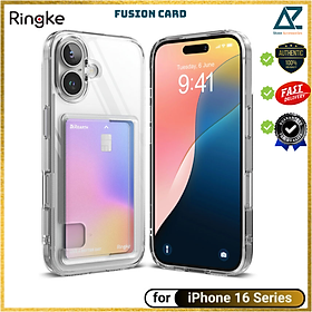 Ốp lưng RINGKE Fusion Card cho Iphone 16 Promax/ 16 pro/ 16 plus/ iphone 16  có ngăn đựng thẻ, chống ố vàng_ Hàng chính hãng