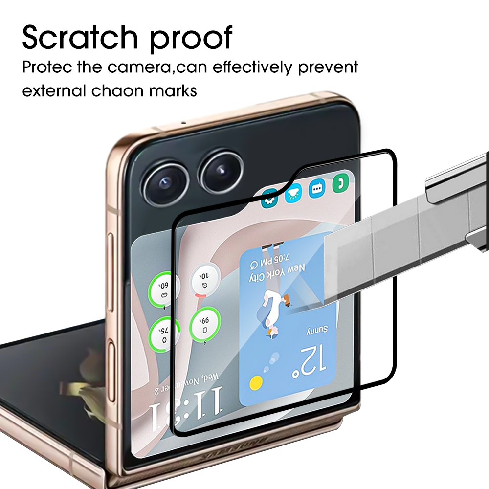 Dán kính cường lực cho Samsung Galaxy Z Flip 6 Full màn hình phụ nano bền, đẹp, chống vân tay tốt hiệu Kuzoom -hàng chính hãng
