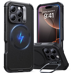 Ốp Lưng cho iPhone 16 Pro / iPhone 16 Pro Max ESR Cyber Tough Case with Stash Stand HaloLock - Hàng Chính Hãng