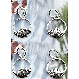 Combo 4 cái charm bạc núi và biển hình tròn treo - Ngọc Quý Gemstones