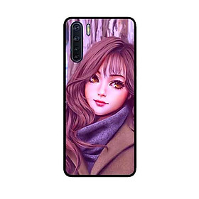 Ốp Lưng in cho Oppo A91 Mẫu Cô Gái Mắt Nâu - Hàng Chính Hãng