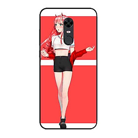 Ốp Lưng in cho Xiaomi Redmi 5 Plus Mẫu Cô Gái Nền Hồng Anime - Hàng Chính Hãng