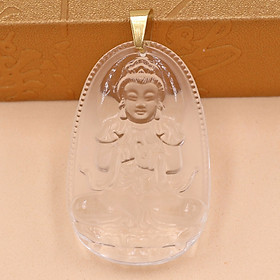 [Tuổi Mùi, Thân] Mặt Dây Chuyền Phật Đại Nhật Như Lai Đá Pha Lê Trắng Size Nhỏ 3.6cm & Size Lớn 5cm - Tặng Kèm Móc Inox - Phong Thủy 868 - May Mắn - Bình An