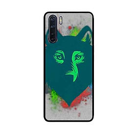 Ốp Lưng in cho Oppo A91 Mẫu Chú Sói Nền Xám - Hàng Chính Hãng