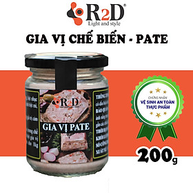 Gia vị Pate hũ 200g chính hãng R2D thành phần hữu cơ dùng làm nguyên liêu chế biến Pate.