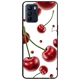 Ốp lưng dành cho Oppo Reno 6 - Reno 6 Z mẫu Cherry Nền Trắng