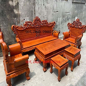bộ bàn ghế lois hoàng gia gỗ gõ đỏ