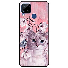 Ốp lưng dành cho Realme C15 mẫu Mèo Và Chim Hồng