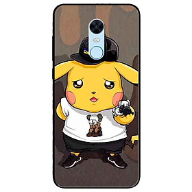 Ốp lưng in cho Xiaomi Redmi note 4x/ Redmi Note 4 Mẫu Pika Nón Đen