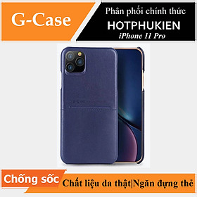 Ốp lưng da chống sốc cho iPhone 11 Pro hiệu G-Case trang bị ngăn đựng thẻ ATM, NameCard mặt siêu mềm mịn, chống sốc tốt, bảo vệ tuyệt đối - hàng nhập khẩu