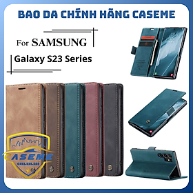 Bao da cao cấp dành cho Samsung S23 Ultra, Samsung S23 Plus, Samsung S23 dạng ví Caseme - Hàng Nhập Khẩu