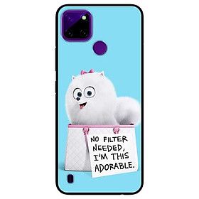 Ốp lưng dành cho Realme C21Y - C25Y mẫu Cún Trắng Đeo Bảng
