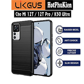 Ốp lưng chống sốc vân kim loại cho Xiaomi Mi 12T 5G / Mi 12T Pro 5G / Redmi K50 Ultra hiệu Likgus (chuẩn quân đội, chống va đập, chống vân tay) - Hàng nhập khẩu