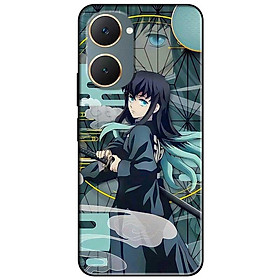 Ốp lưng cho Vivo Y03 - Y03T - Y18 - Y18S - Y18T - Y27 5G - Y28 4G - Y36 - Anime Cô Gái Tóc Đen Xanh - Hàng Chính Hãng