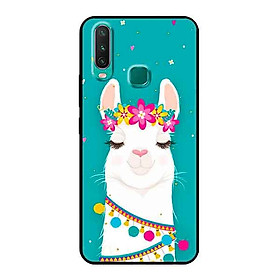 Ốp Lưng in cho Vivo Y17 Mẫu Cừu Nền Hoa - Hàng Chính Hãng