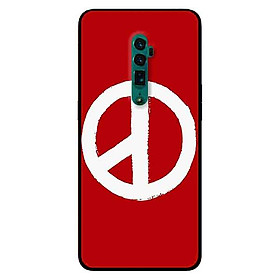 Ốp Lưng in cho Oppo Reno 10x Mẫu Peace Y Nền Đỏ - Hàng Chính Hãng