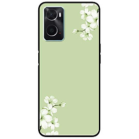 Ốp lưng cho Oppo A74 - A95 4G - A60 4G - A36 - A76 - A96 4G - Hoa Trắng Xanh - Hàng Chính Hãng