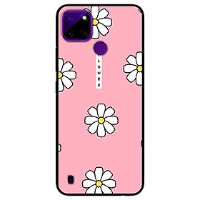 Ốp lưng dành cho Realme C21Y - C25Y mẫu Cúc Trắng Nền Hồng