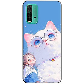 Ốp lưng Redmi 9T - 13C - 13 4G - Redmi Note 13 4G - Note 13 Pro 4G - Note 13 Pro 5G - Cô Gái Và Mèo Kính - Hàng Chính Hãng