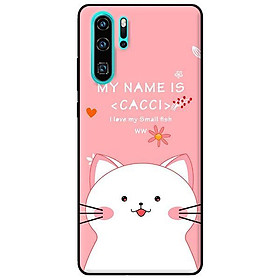Ốp in cho Huawei P30 Pro Mèo Trắng Thích Ăn - Hàng chính hãng