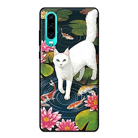Ốp in cho Huawei P30 Mèo Trắng - Hàng chính hãng