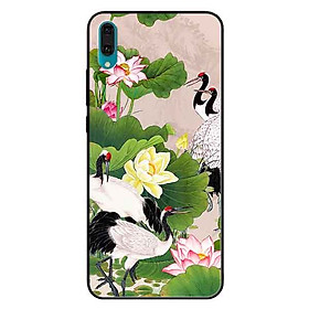 Ốp lưng in cho Huawei Y7 Pro 2019  Mẫu Sen Và Hạc