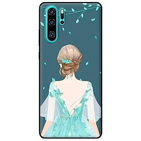 Ốp in cho Huawei P30 Pro Cô Gái Nền Xanh - Hàng chính hãng