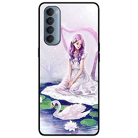 Ốp lưng dành cho Reno 4 Pro mẫu Cô Gái Và Thiên Nga