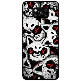 Ốp lưng dành cho Xiaomi Poco X3 mẫu Mèo Trắng Đỏ Dữ