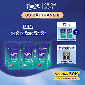[MUA 8 GÓI TẶNG 2 GÓI] Khăn Ướt Tempo cao cấp, An toàn cho da, Diệt khuẩn 99% - Thương Hiệu Đức