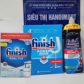 Combo 90 Viên rửa bát Finish all in one + Muối rửa bát Finish 1.5kg + Nước làm bóng finish 1150ml Finish.edu.vn