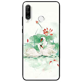 Ốp lưng in cho Huawei P30 Lite Mẫu Đôi Thiên Nga