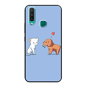 Ốp Lưng in cho Vivo Y17 Mẫu Tình Yêu Mèo Cún - Hàng Chính Hãng