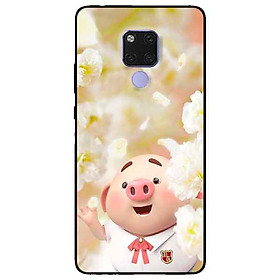 Ốp lưng in cho Huawei Mate 20 Mẫu Heo Áo Trắng