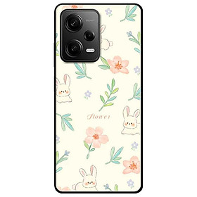 Ốp lưng cho Xiaomi Redmi 12 4G - Redmi Note 12 4G - Redmi Note 12 Pro 4G - 12 Pro 5G - Hoạ Tiết Thỏ Hoa Hồng - Hàng Chính Hãng