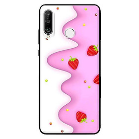 Ốp in cho Huawei P30 Lite Họa Tiết Dâu - Hàng chính hãng