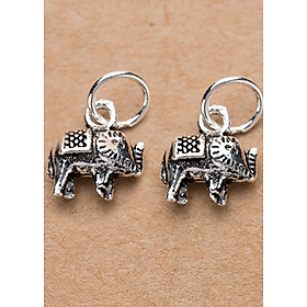Combo 2 cái charm bạc hình con voi nhỏ treo - Ngọc Quý Gemstones