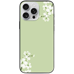 Ốp lưng cho IPhone 15 - 15 Plus - 15 Pro - 15 Pro Max - 16 - 16 Plus - 16 Pro - 16 Pro Max - Hoa Trắng Xanh - Hàng Chính Hãng
