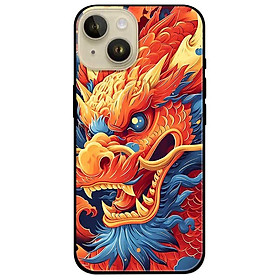 Ốp lưng cho IPhone 15 - 15 Plus - 15 Pro - 15 Pro Max - 16 - 16 Plus - 16 Pro - 16 Pro Max - Rồng Cam Mắt Xanh - Hàng Chính Hãng