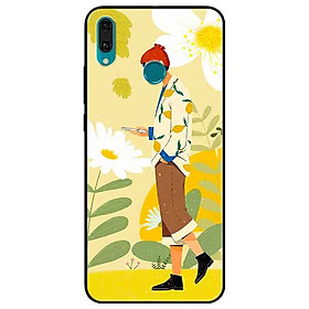 Ốp lưng in cho Huawei Y9 2019 Mẫu Cô Gái Mèo Vàng