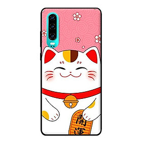 Ốp in cho Huawei P30 Mèo Nền Hồng - Hàng chính hãng