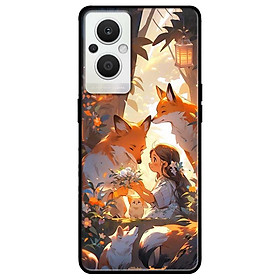 Ốp lưng cho Oppo Reno 2Z, 2F - 6z - 7z 5G - 8z 5G - A96 5G - 8T 4G - 8T 5G - Cô Gái Và Cáo - Hàng Chính Hãng