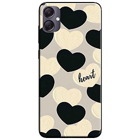 Ốp lưng cho Samsung A04 - Samsung A05 - Samsung A04s - Samsung A05s - Tim Trắng Đen HEART - Hàng Chính Hãng
