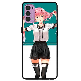Ốp lưng dành cho Oppo Reno 4 mẫu Cô Gái Anime Tóc Hồng