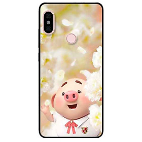 Ốp lưng in cho Xiaomi Redmi Note 6 Pro Mẫu Heo Áo Trắng