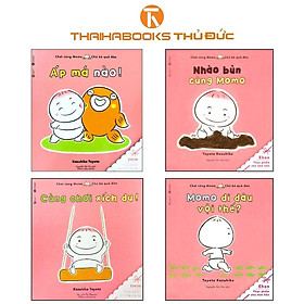 Sách - Chơi Cùng Momo - Chú Bé Quả Đào: Áp Má + Nhào Bùn + Xích Đu + Đi Đâu Vội Thế - Thái Hà Books