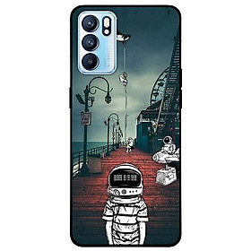 Ốp lưng dành cho Oppo Reno 6 - Reno 6 Z mẫu Vũ Trụ Mặt Trăng Sọc