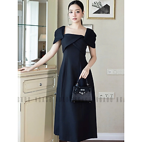 Đầm đen cổ vuông NGADO